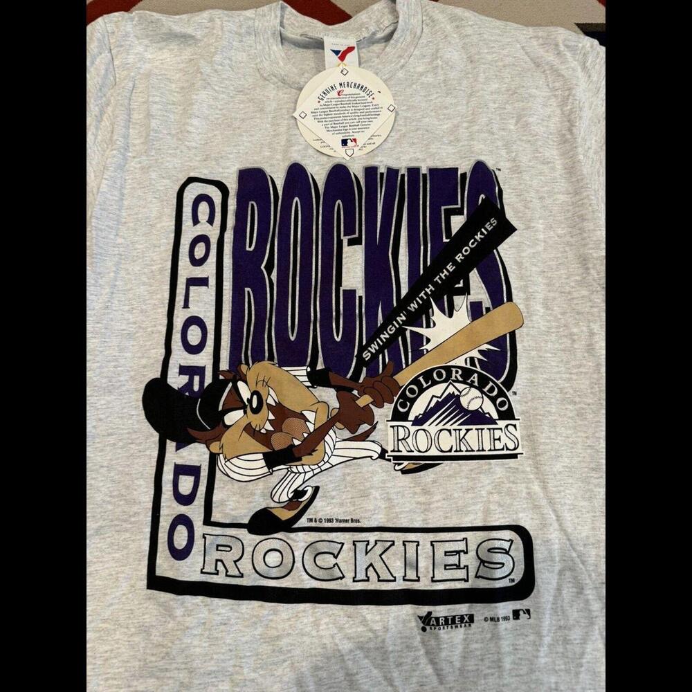 NWT Vintage MLB Colorado Rockies Looney Tunes Shirt, Size Large NOS